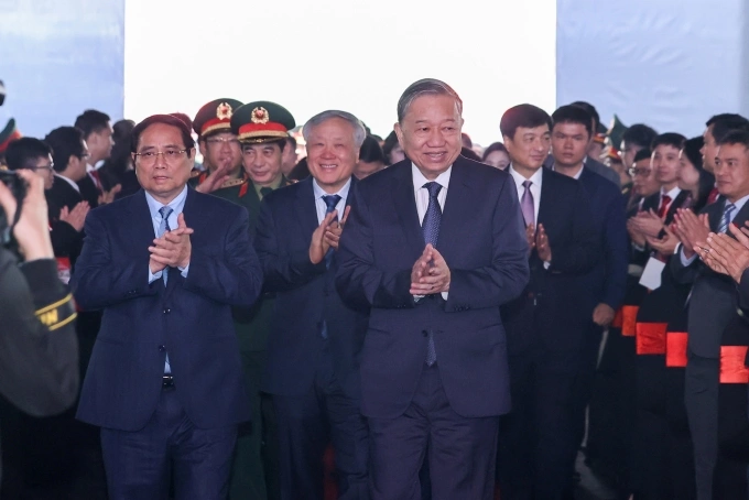 Vietnam’s General Secretary To Lam and Prime Minister Pham Minh Chinh attend the groundbreaking of the country’s first semiconductor chip plant.